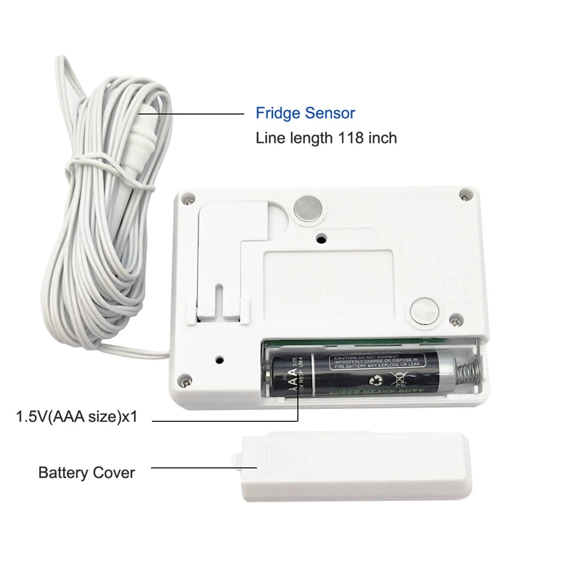 Ldt-17 High Low Temperature Alarm Digital in out Fridge Freezer Refrigerator  Thermometer with Magnet - China Wire: 3m, Temperature Range:  -50-70c/58-158f