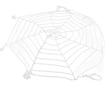 1.5 M Round Spider Web Halloween Party Spider Props Ghost Festival bar Haunted House Decoration Net White Plush Round Spider Web