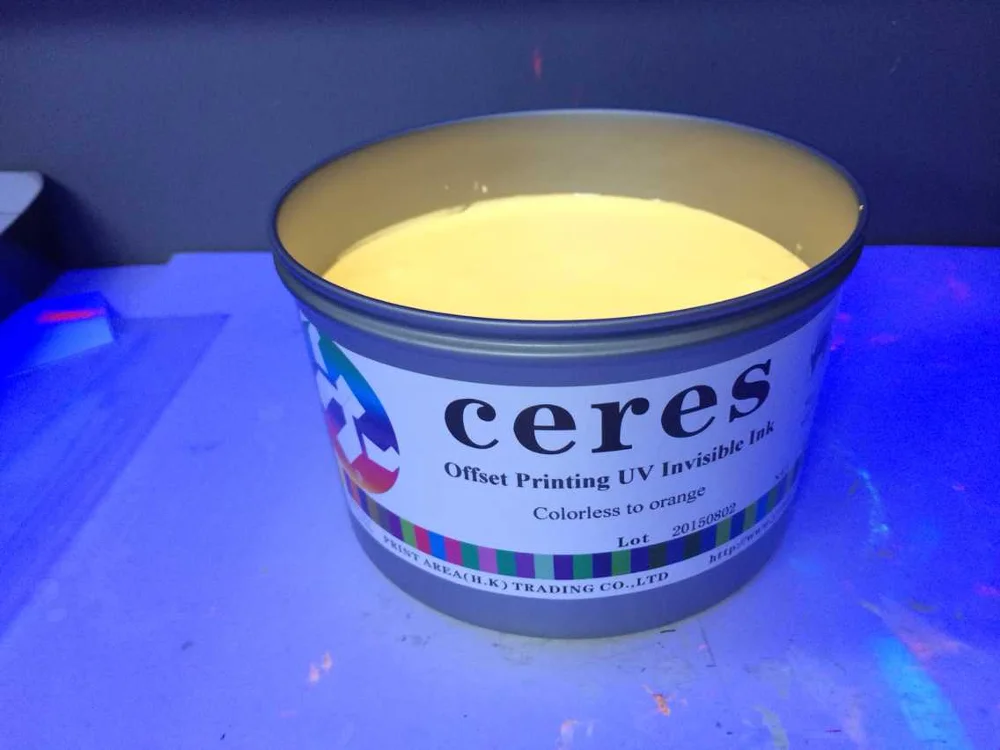 Ceres UV Invisible Ink - Orange, 500 Gram for Offset Printing