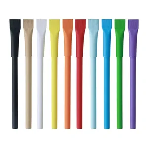 Promotional Cheap Hotel Company Gift Give Away Eco Friendly Recycled Kraft Paper Ball Point Pen with Custom Logo