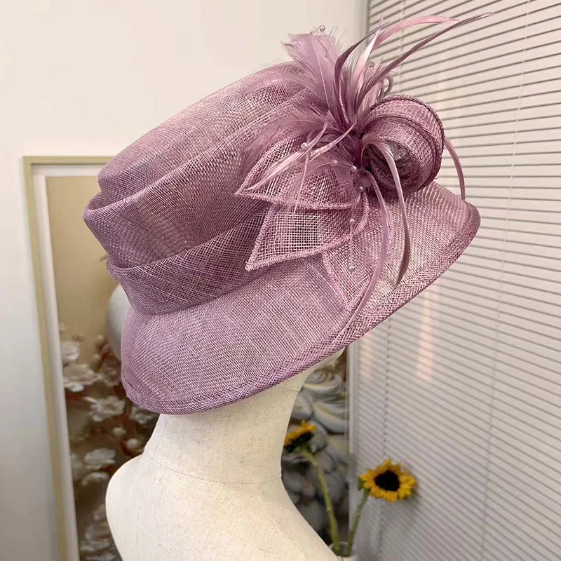 3866 2psc Sinamay Kentucky Derby Hats, Fascinators Hats For Women, Tea Kentucky Derby Hats | Custom & Couture Sinamay Hats for Race  main image 3