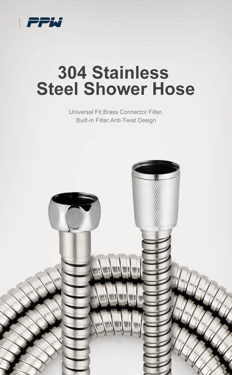 EPDM Hose Stainless Steel Shower Head Hose Flexible Shower Hose Double Lock Shower Hose for Bathroom supplier