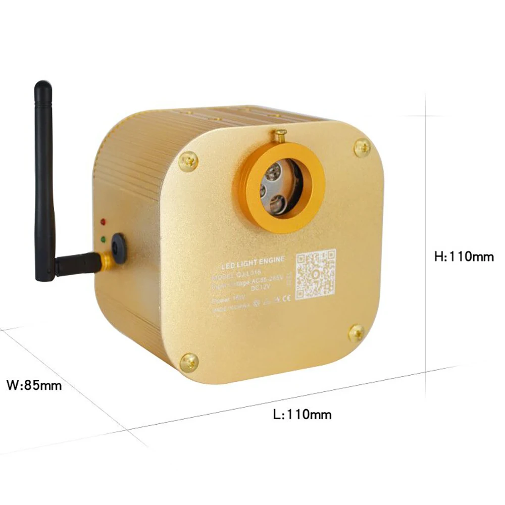 Мигающий светодиодный волоконно-оптический светильник RGBW с управлением через приложение по Bluetooth 16 Вт эффектом звездного неба для украшения потолка