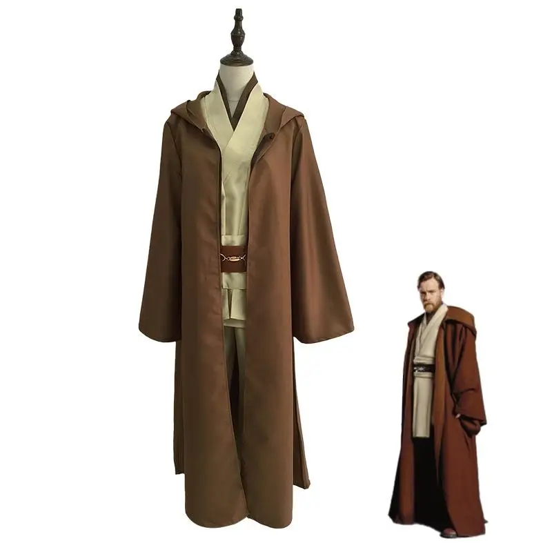 Costume Jedi Complet Pour Homme – Robe Avec Capuche, Tunique, Pantalon, Ceinture | Cosplay, Halloween, Médiéval