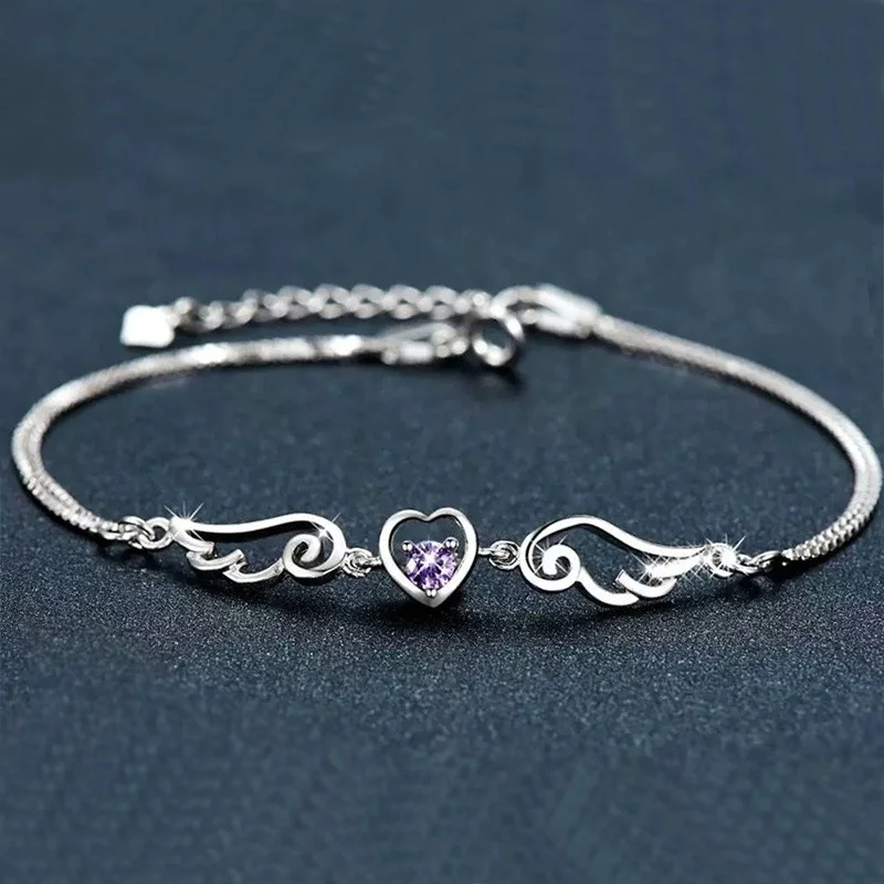 design heart bracelet jewelry for women fashion angel wing