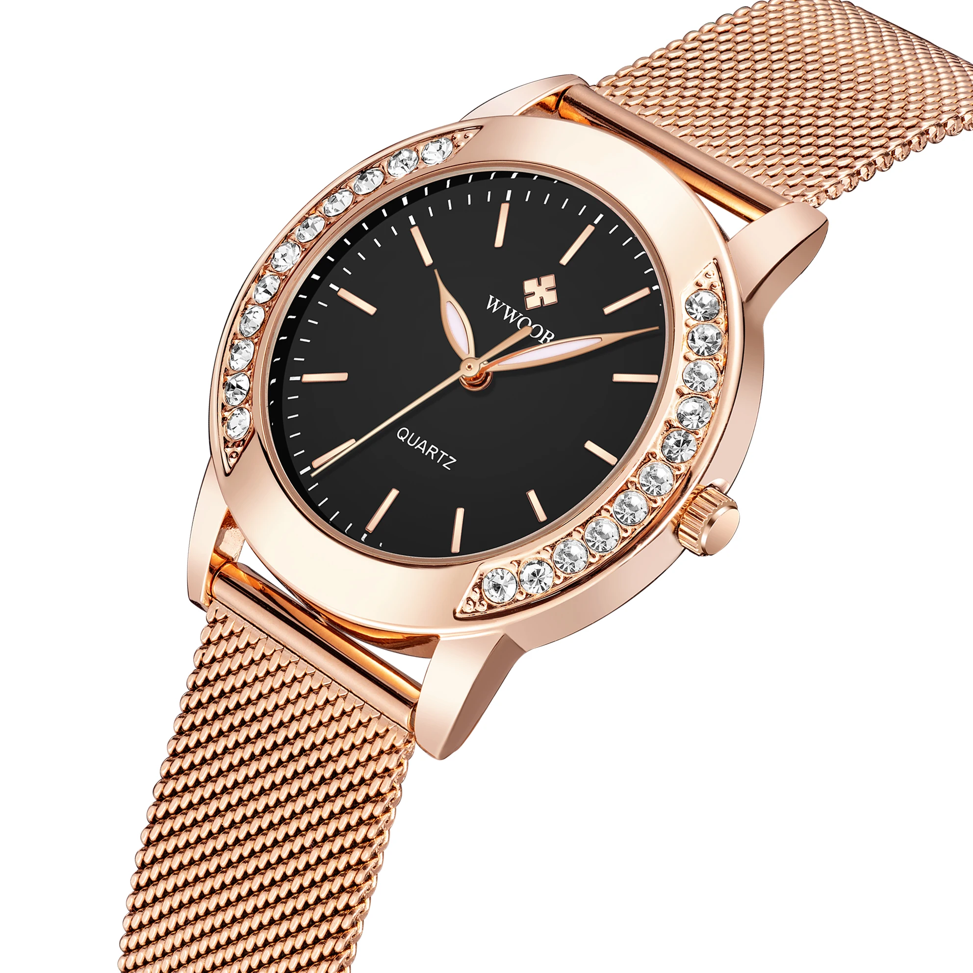 Wwoor 8877 New Watches Women New Style Quartz Wristwatches Diamond Watch Stainless Steel Mesh Fashion Reloj De Mujer Buy Wwoor 8877 Brand Watches Women Quartz Wristwatches Stainless Steel Watches