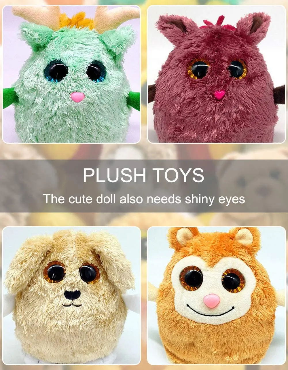 Glitter Eyes SILVER 3D EYES with PLASTIC BACKS Teddy Bear Soft Toy Doll Animal 