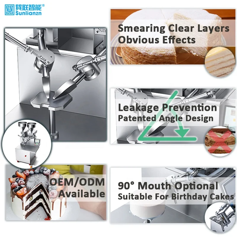 New Automatic Round Cake Butter Spreading and Icing Equipment Cream Decorating Machine