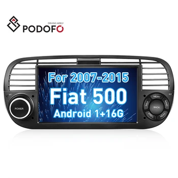 Podofo 2 Din 7'' Android 10 Car Radio Capacitance screen GPS Navigation Wifi BT FM Car Audio For Fiat 500 2007-2015