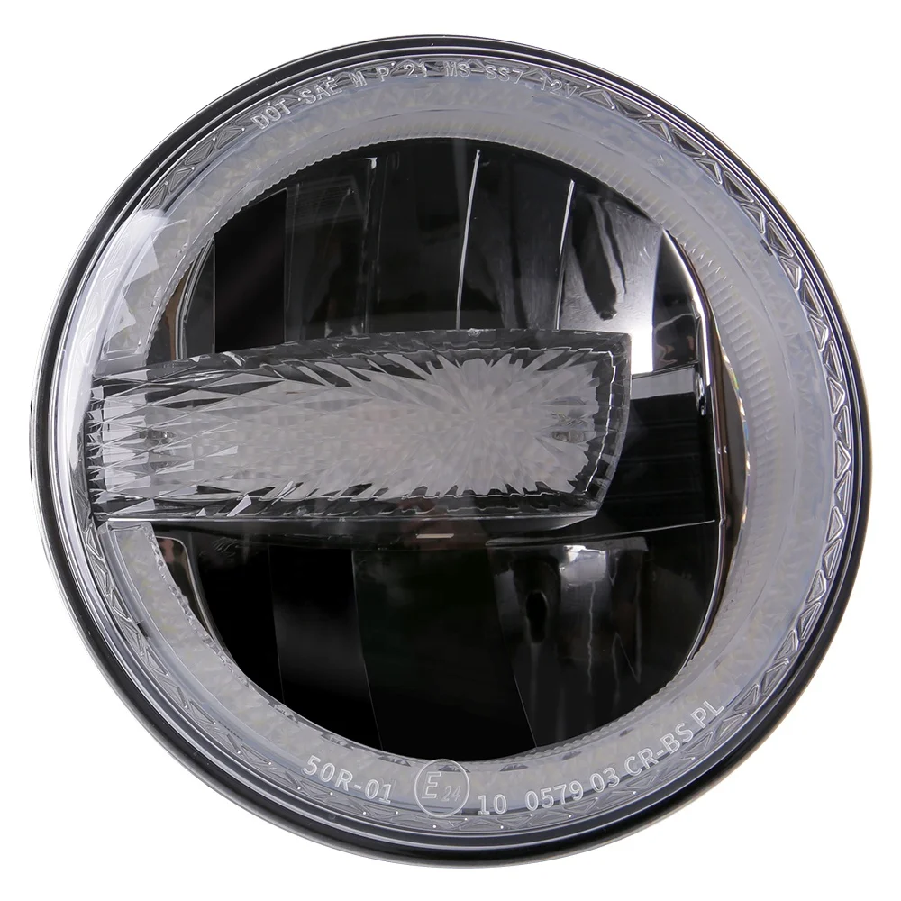 TIYPEOR E-Mark DOT Headlight for Motorcycle Jeep Wrangler JK 7 Inch with White DRL Conversion for Jeep JKU Led Headlight