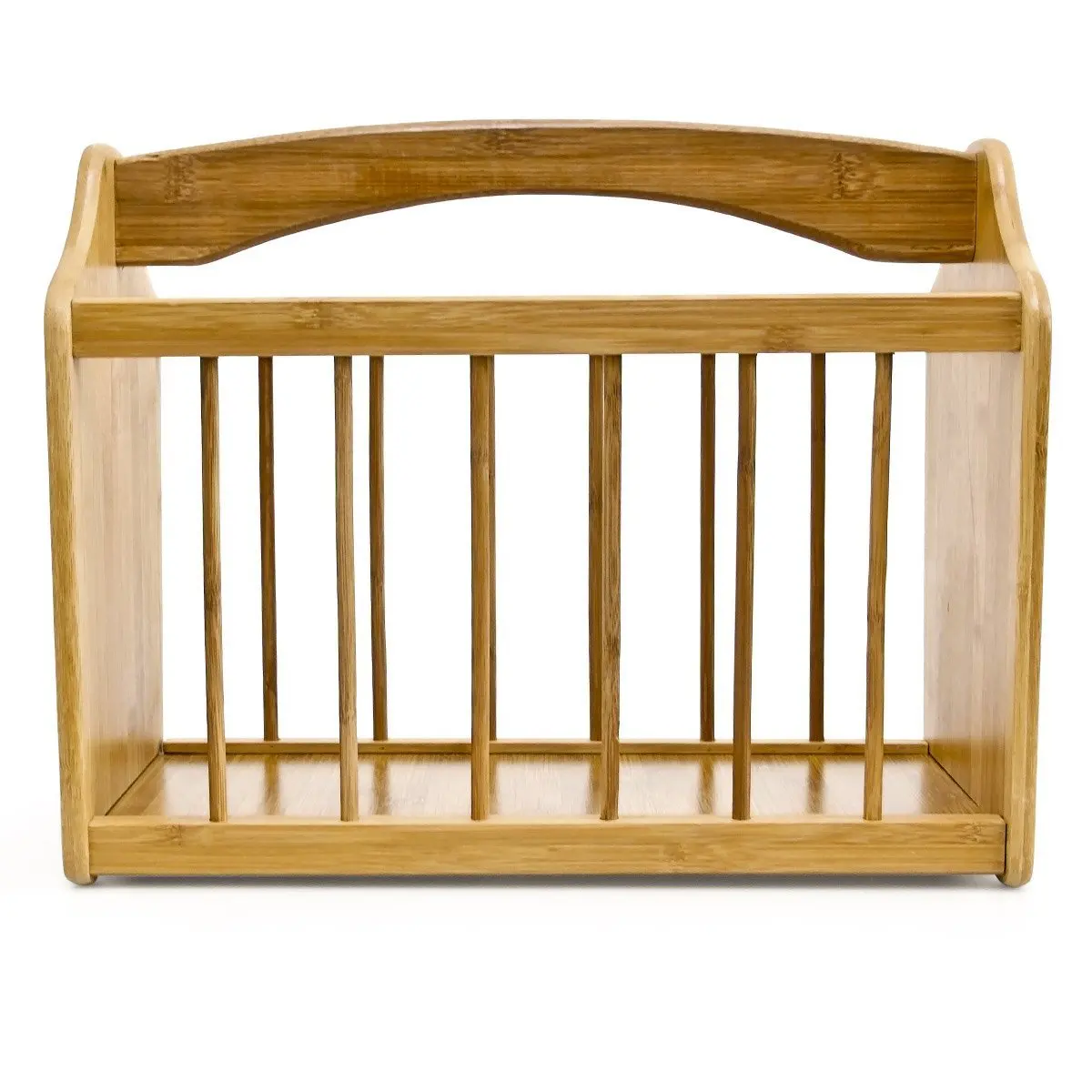 Magazine Rack Made of Robust Bamboo with Handle Space-Saving Magazine Rack Stand Holder for Transporting Newspapers, Newsletters