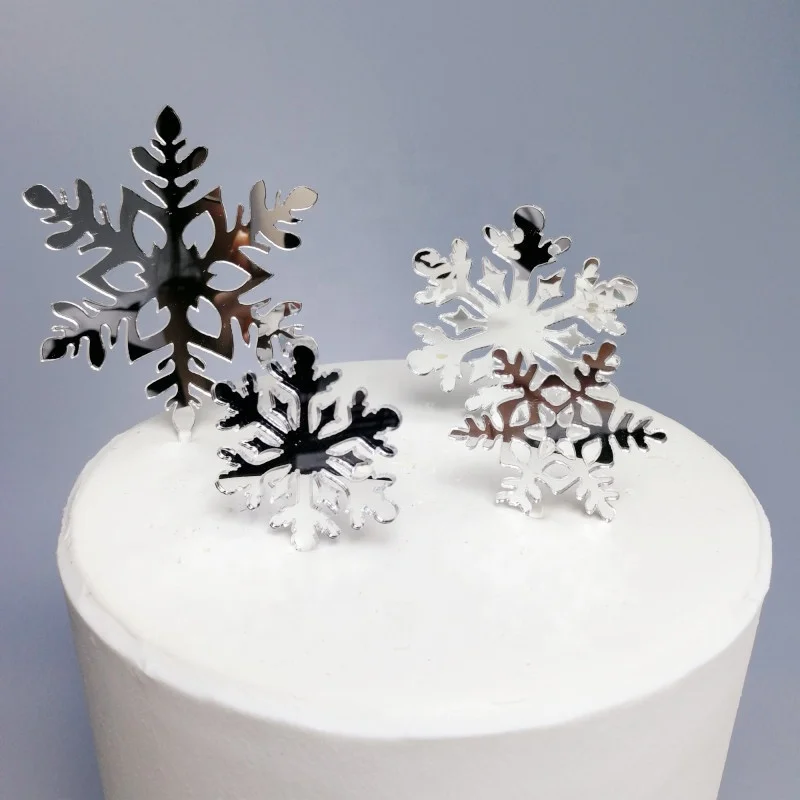Acrylic Merry Christmas Cake Decoration Snowflake Cane Topper HOHOHO Party  Supplies Baking Decorating Tools - AliExpress