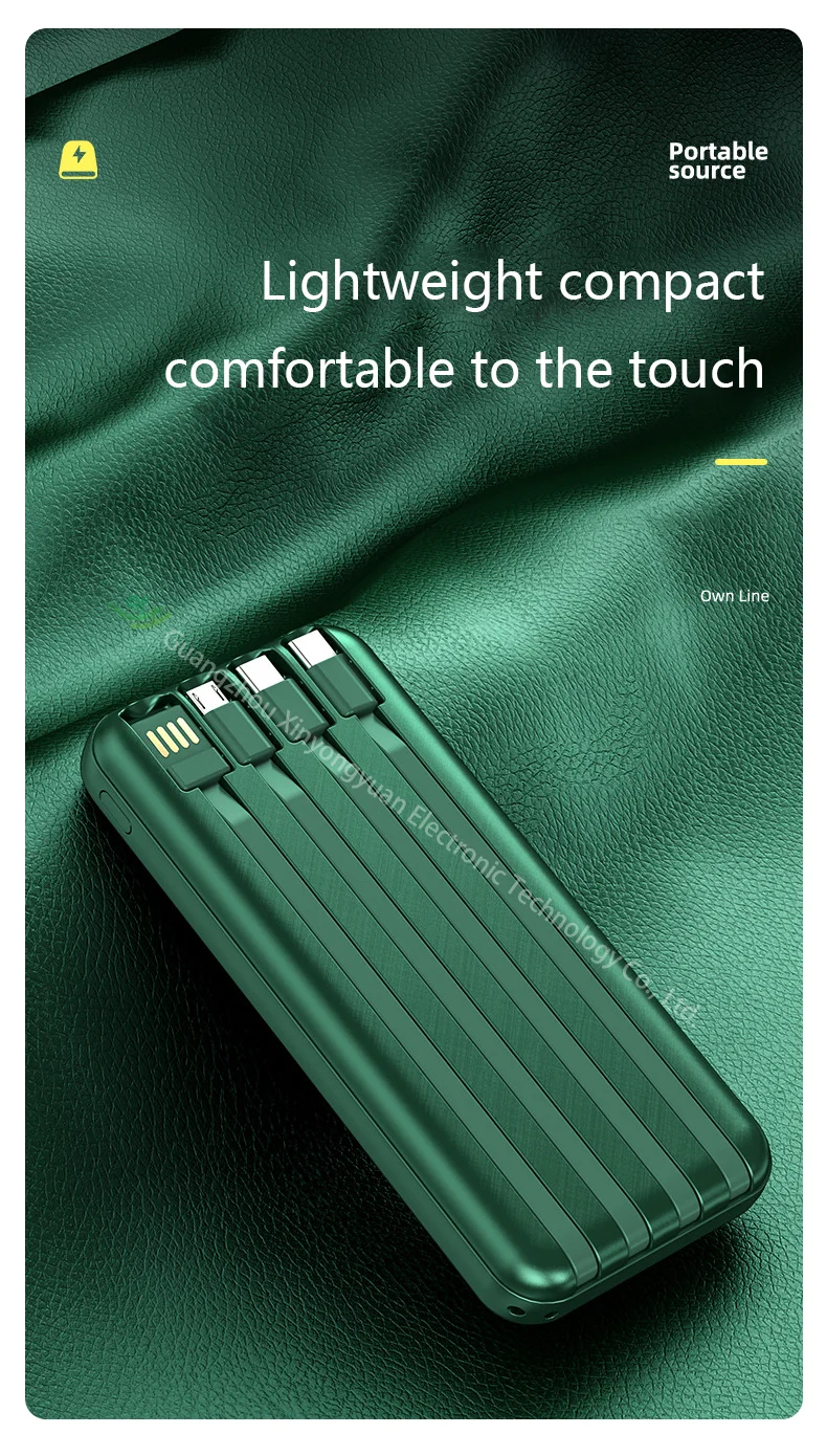 Wireless Power Bank with Cable and 10000 Mah Big Capacity Quick Charge