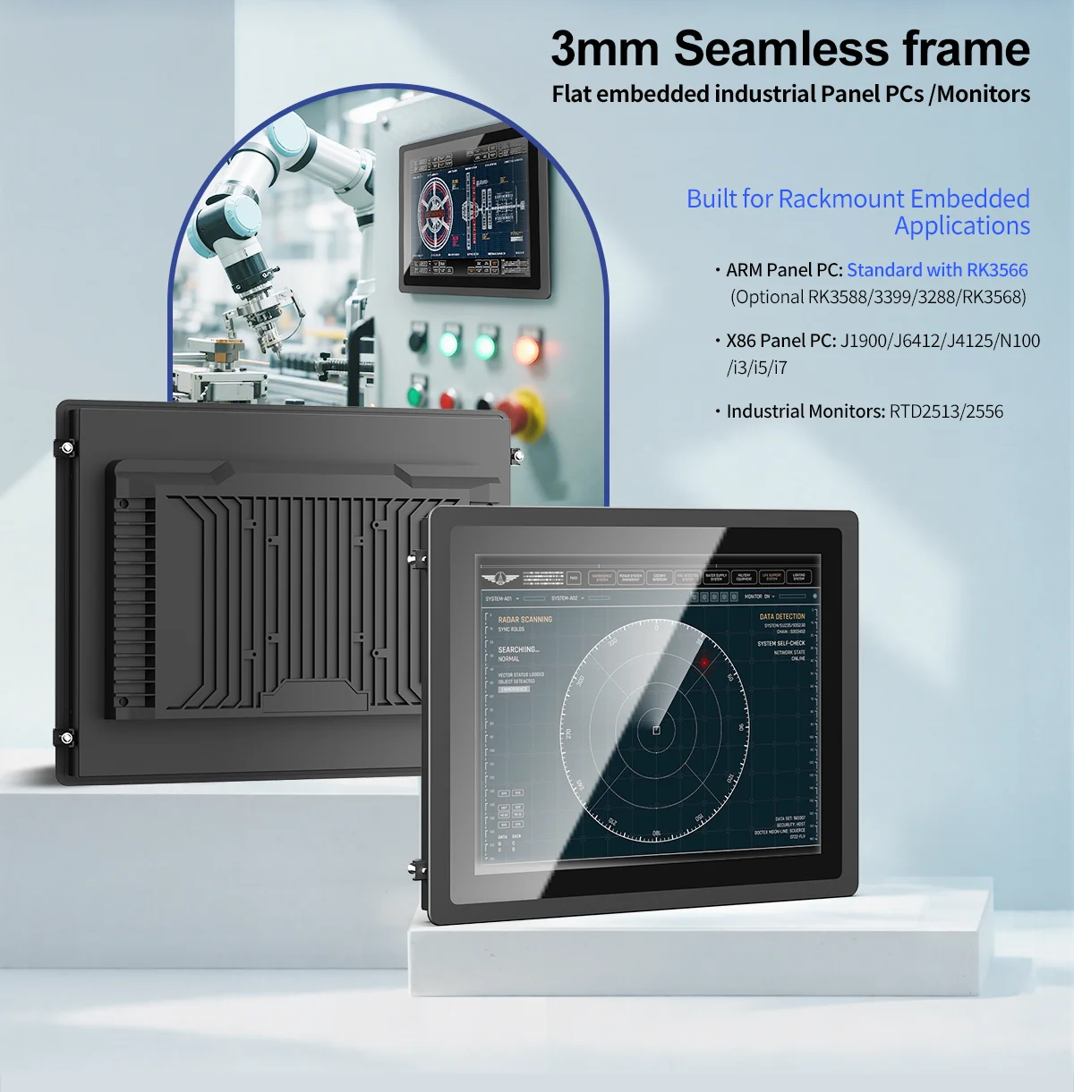 10 13.3 15.6 Inch Industrial Touch Monitor with IPS FHD Aluminum Frame USB HDMI VGA for Factory Automation