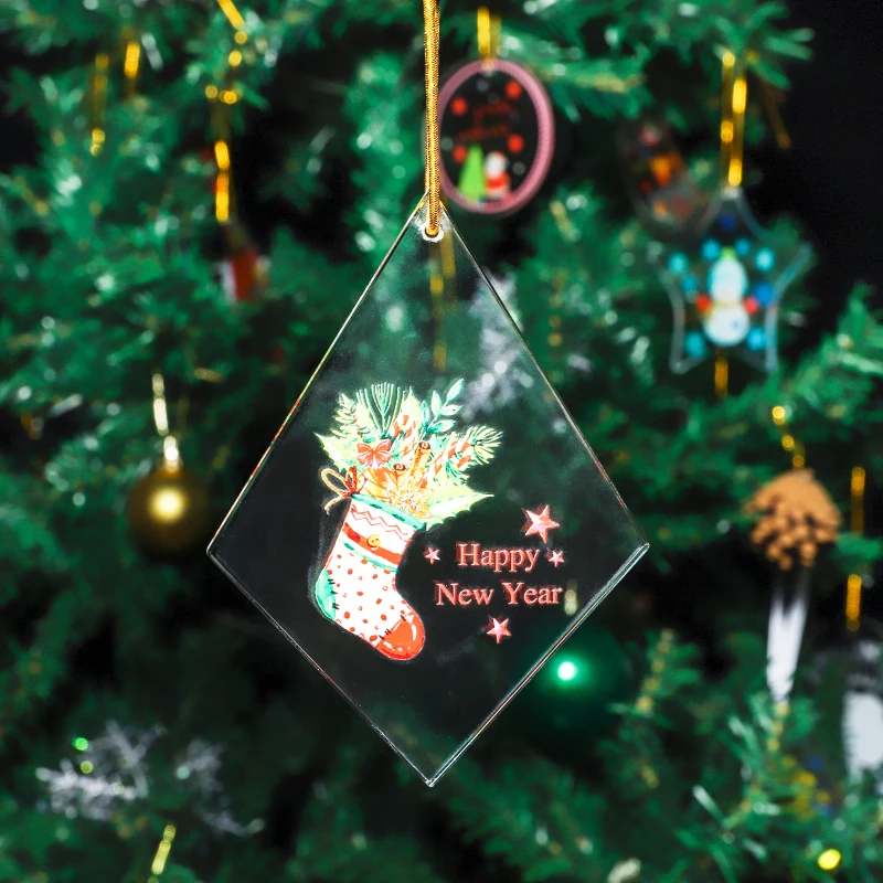 product xqgj 005 laser engraved crystal home christmas decorations pendant funny christmas tree hanging ornaments-37