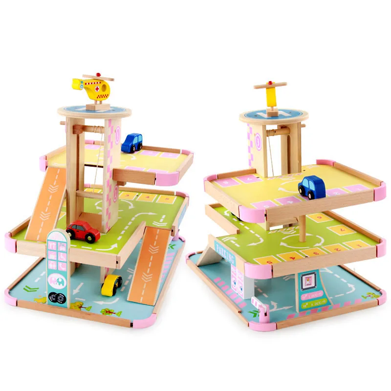 Новые детские игрушки детская деревянная имитация парковки рекламные для