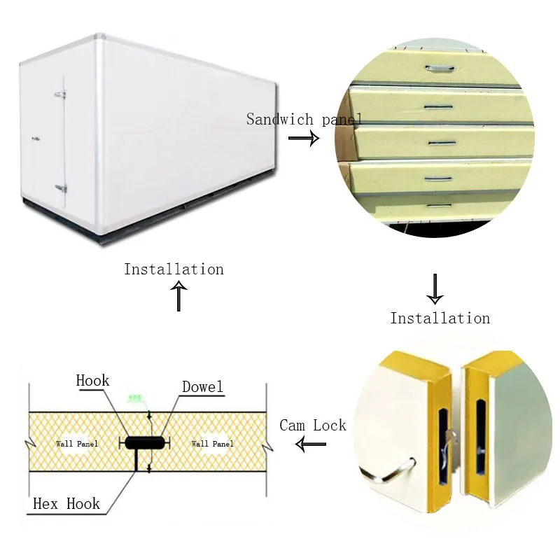 20ft 40ft Container Cold Storage Walk in Cold Room for Restaurant Small Energy Efficient Cold Storage for Fruits Vegetables