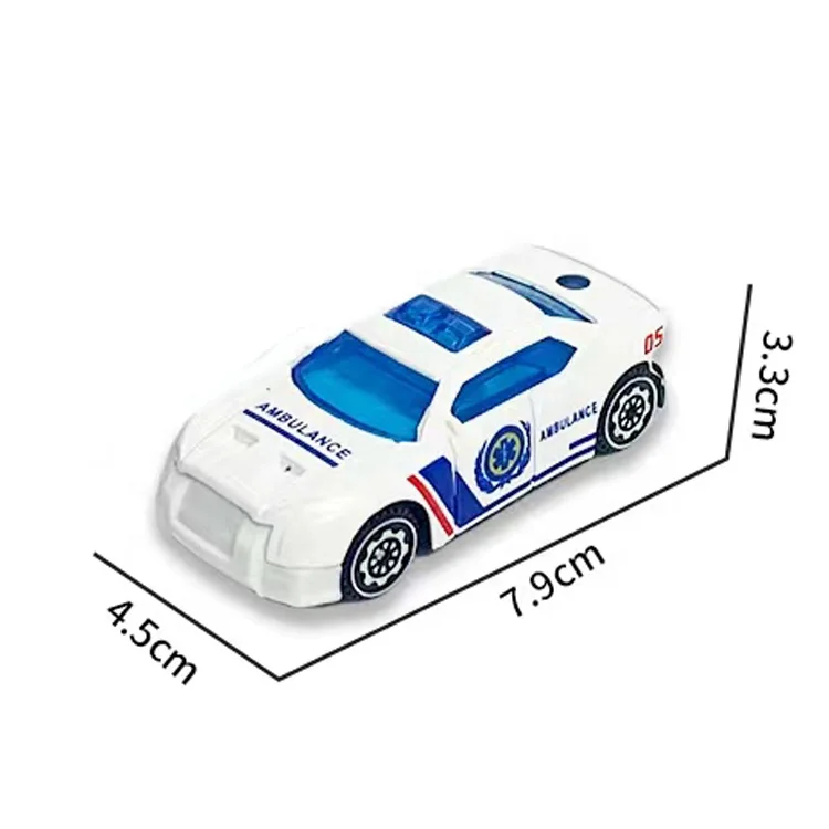 1:64 Mini Slide Alloy Police Car Toy Engineering Military Fire Truck Police  Car Model Die-Cast Metal Car