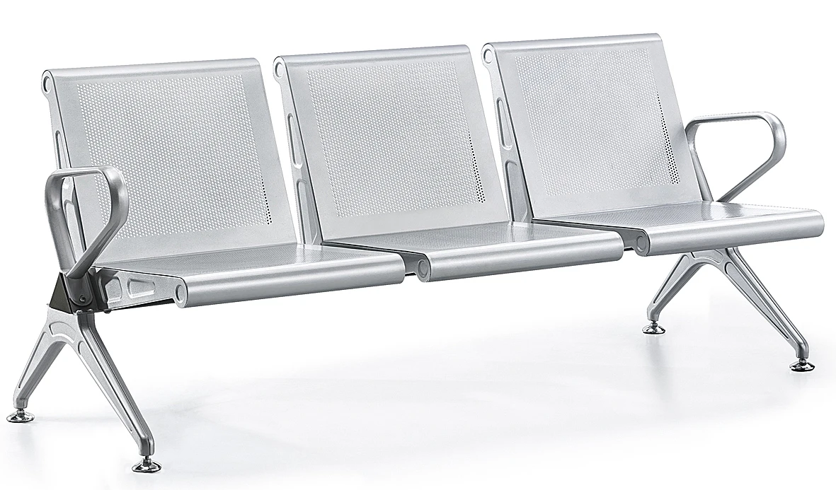 Hospital Waiting Room Three-Seater Stainless Steel Chair with Modern Design Durable Eco-Friendly Construction for Commercial Use 5