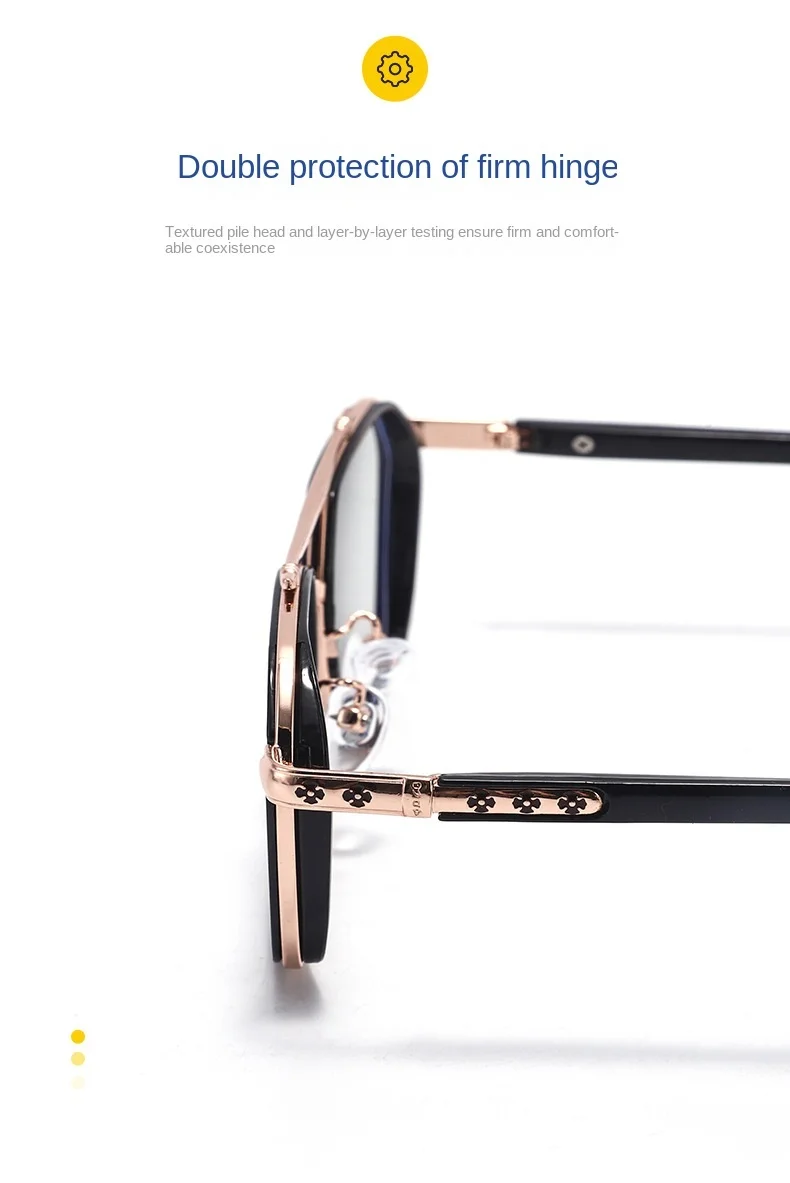 K0039 Simple Design Eyeglasses Retro Style Metal Frame Optical pilot Glasses With Flower Decoration