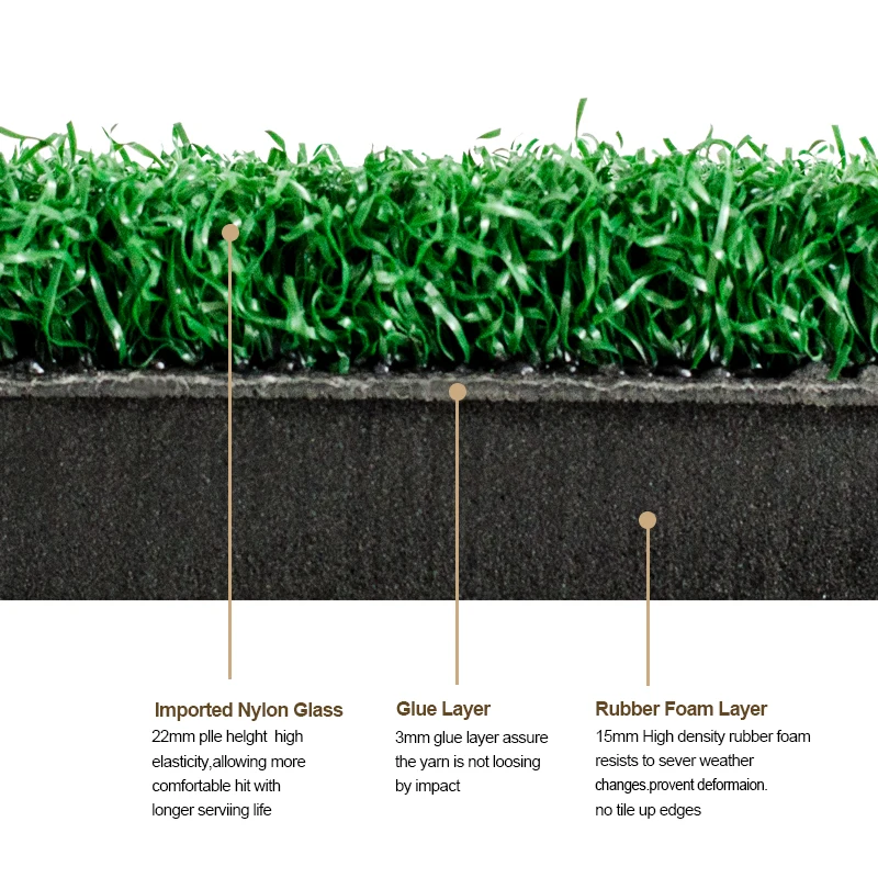 Newest 22 Mm Nylon Grass Golf Golf Simulator Mat Training Aids Driving
