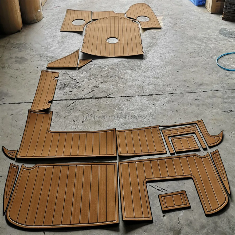 Pad De Cockpit Pour Bateau Rinker 232 – Mousse EVA Imitation Teck, Neuf