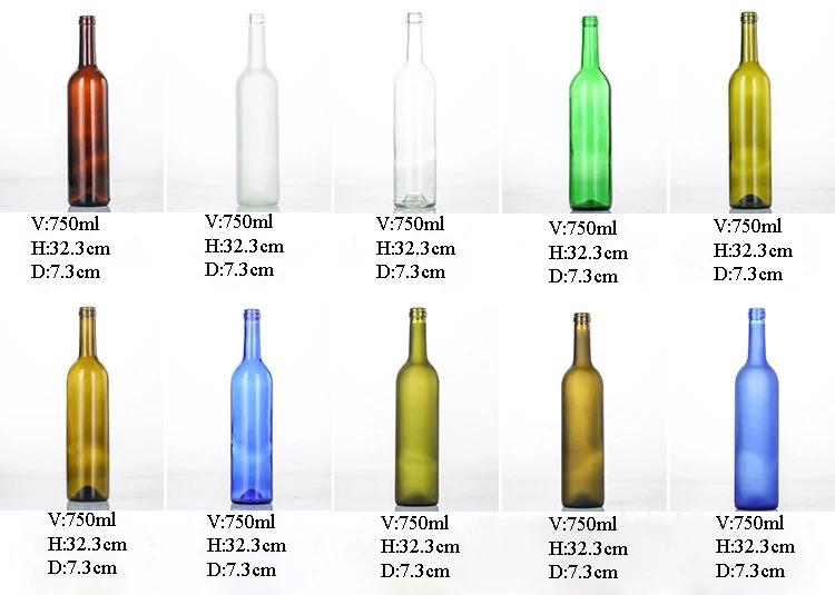 Wholesale 500ml750ml Red Wine Bottle Dark Green Empty Luxury