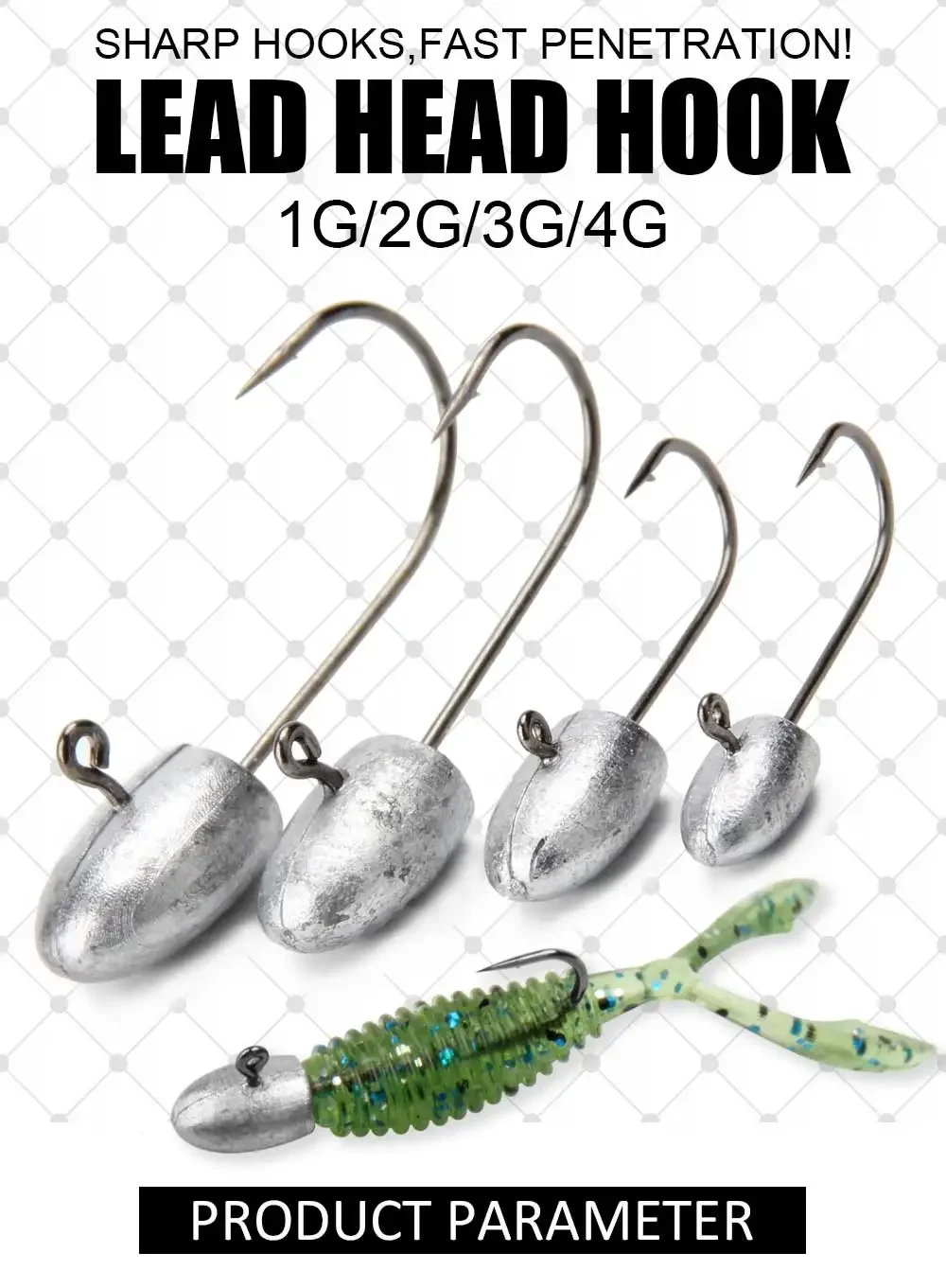 Spinpoler 1g 2g 3g 4g Mini Ice Fishing Jig Head Hook Rockfish Crank ...