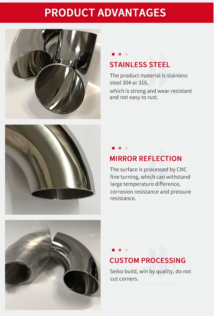 Stainless Steel Mandrel Bend Elbow 90 Degree Thickness Smooth Mandrel Bent Tube