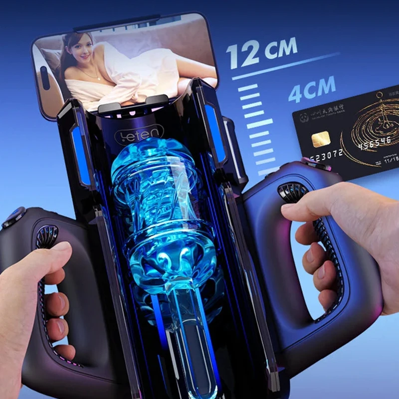 Power King 12times/s Thrusting Hand Free Sex Toy Automatic Male Masturbator Men  Adult Sex Machine with Phone Holder