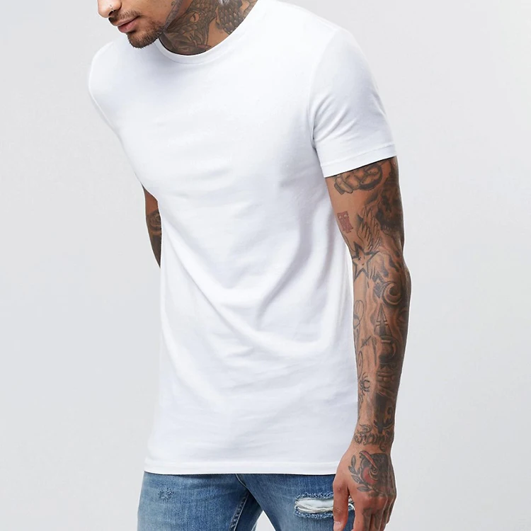 Source TS002 Best Selling Slim Fit Plain Designer Tops Men white t- shirts custom on m.alibaba.com