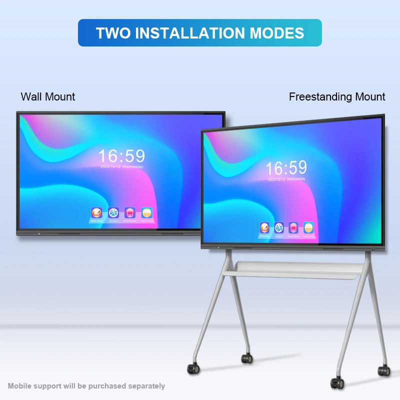 55 65 75 86 Inch 4k Lcd Flat Panel Touch Screen Display Digital Smart Whiteboard Interactive Board for School Classroom Teaching