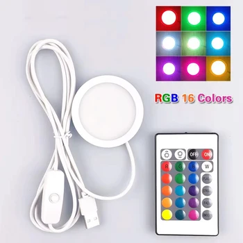 USB 5V RGB Spotlight 2W 3W 5W Surface Installation Model Display Light Remote Control LED Simple Wine Cabinet Light Ultra Thin