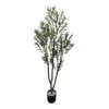 Green Potted Artificial Olive Trees With Fruits