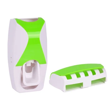 Automatic Toothbrush Holder Wall Mounted Bathroom Accessories Set Toothpaste Squeezer Dispenser