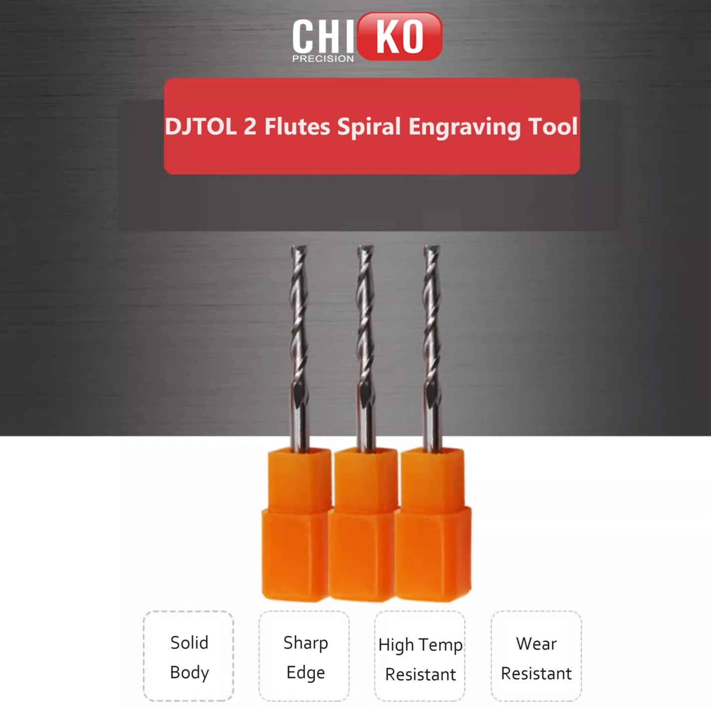 Djtol 2 Flutes Spiral Bits Computer Engraving Machine Cutter Precision