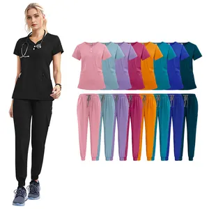 Custom Logo Women Scrubs Uniforms Sets Hospital Medical Uniforms Doctor Nurse Fashionable Scrubs Set