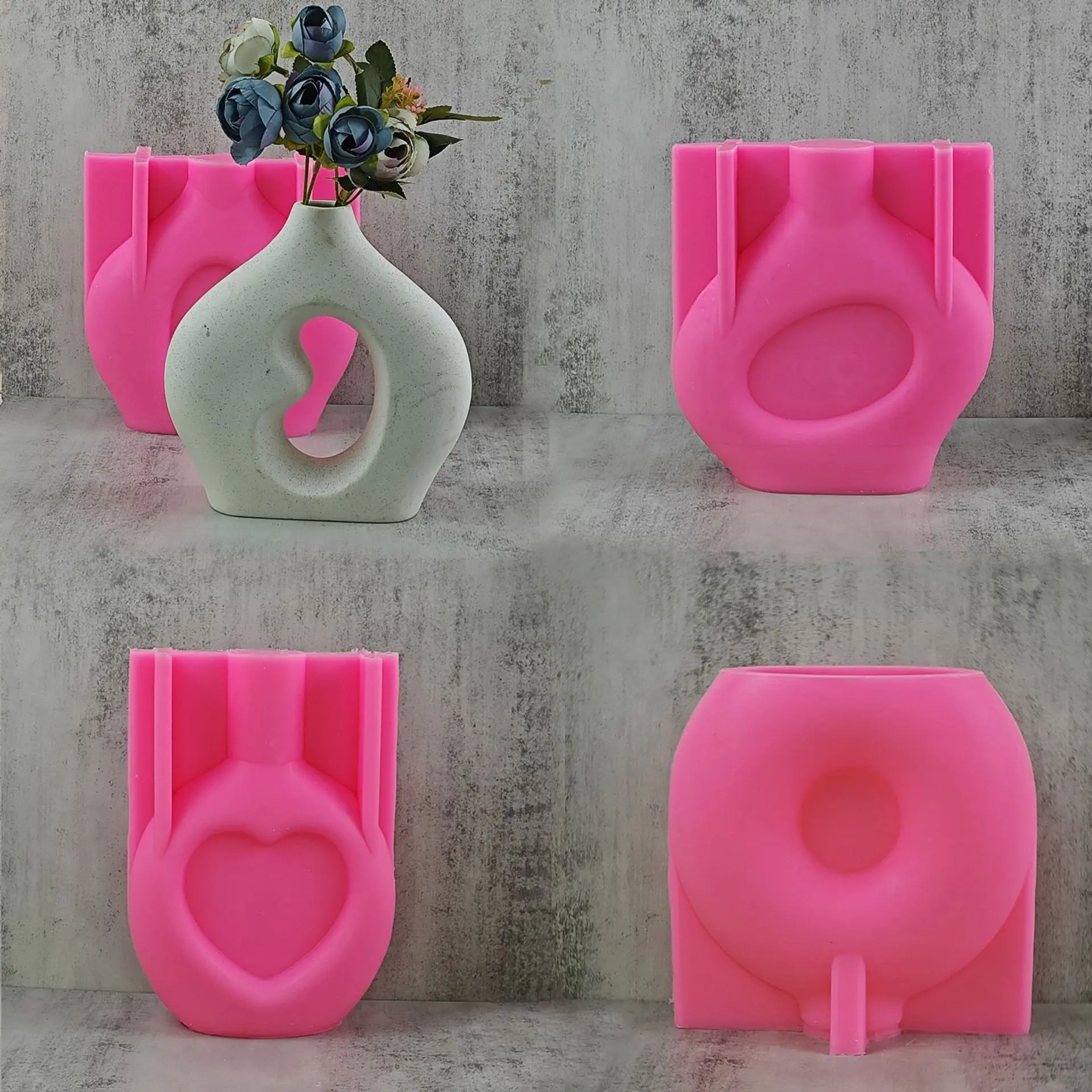 Vs001 Ins Style Flower Pot Gypsum Large Vases Silicone Molds Vase