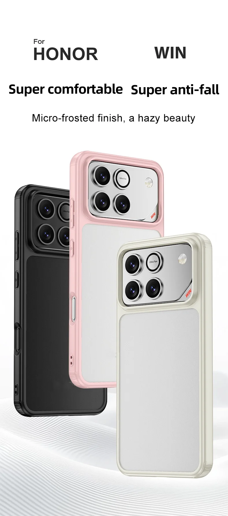 product laudtec tpupc phone case with anti yellow ultra magnetic soft feel anti fingerprint texture phone case for honor win series-2