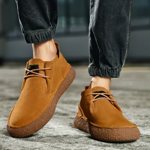 New Trendy Gentlemen's Genuine Leather Shoes Waterproof Breathable Anti-odor Shoes Lace-up Round Toe Convenience Business Shoes