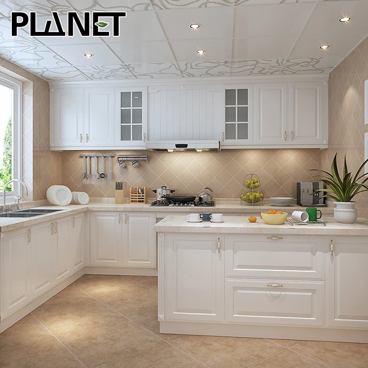 Luxury European Style Kitchen Cabinets Set - Antique White Solid Wood ...