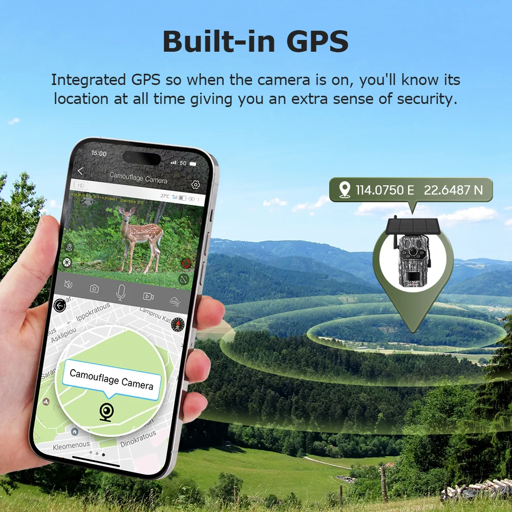 2025 New 4G GPS Field Hunting Camera 940NM Invisible Light 3Pcs PIR  0.1s Trigger Solar Hunting Camera Game and Trail Cameras