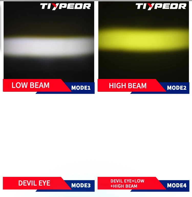 TIYPEOR Motorcycle LED Headlight Spotlight Auxiliary Fog Light CNC Aluminum Headlamp for Electric Vehicle ATV UTV Off-Road Motor supplier