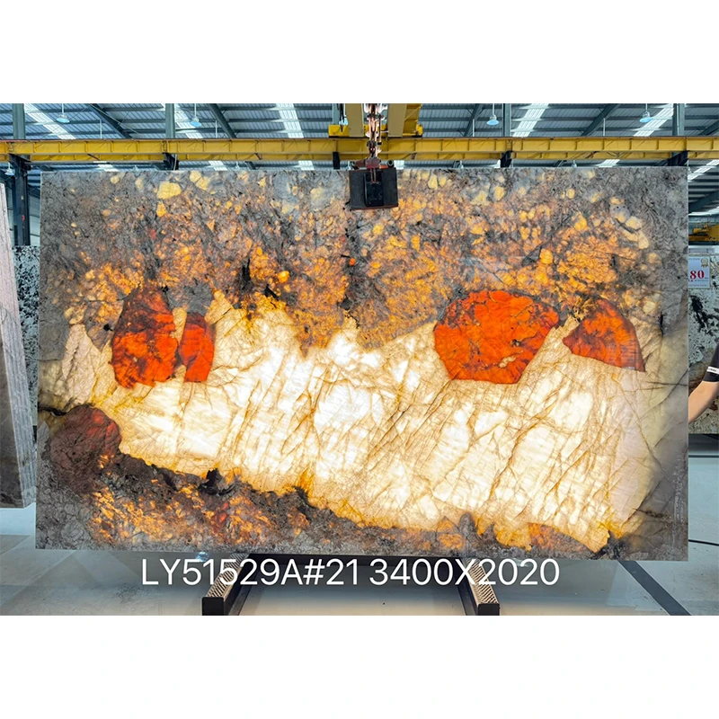 «Пандора» мрамору – жарык өткөрүүчү, заманбап, жылтыратылган, чоң көлөмдөгү кварциттүү стеналык панель, вилла жана гостиница үчүн 1 жылдык гарантия менен