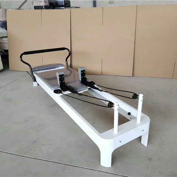 White Pilates Reformer with Box and Jump Board Pilates Reformer