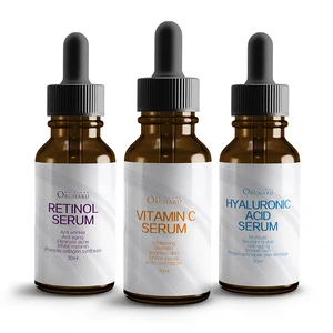 Oem Natural Organic Private Label Facial Whitening Vitamin C Hyaluronic Acid Serum Anti Wrinkle 2.5% Retinol Serum Set