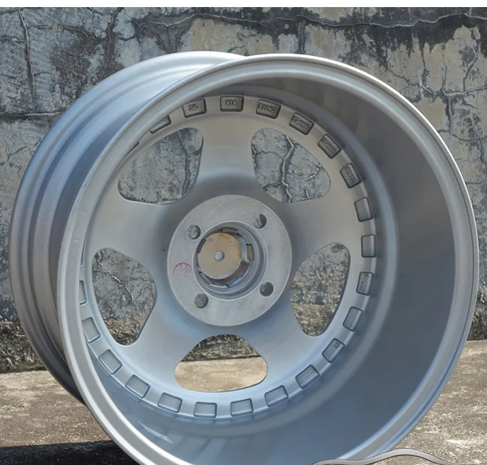 車ホイール15インチ4X100 5本スポーク深皿リムシルバー合金