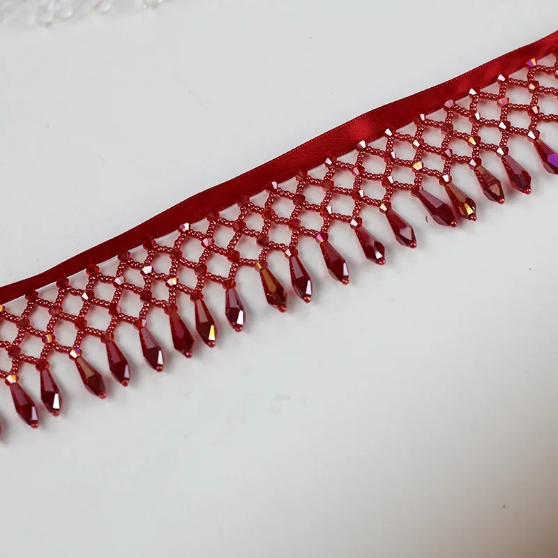 Net hanging Crystal beads Tassel Fringe