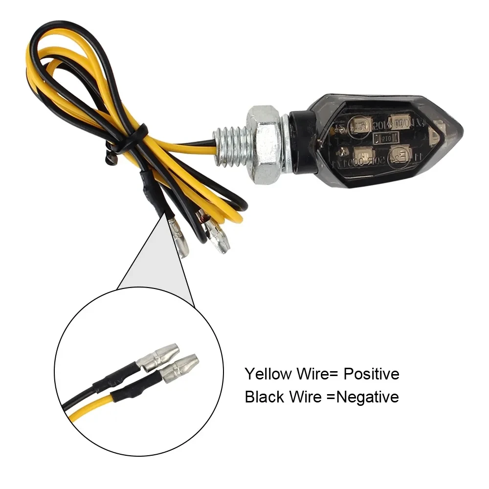 Universal Mini LED Turn Signal Indicators – Amber Flowing Light Pair For Motorcycles