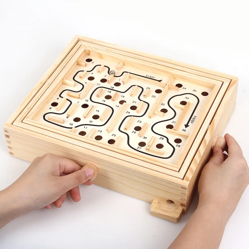 Children Kid Wooden balance Intellectual Game Toys early Learning labyrinth Maze 